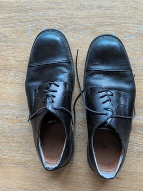 Classic Black Leather Men’s Lace-Up Dress Shoes, Size 11